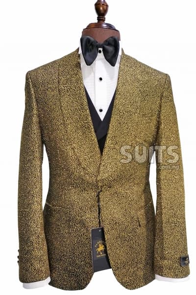 Gold and Black interwoven with hidden glits 3piece Tux by Pabbucci